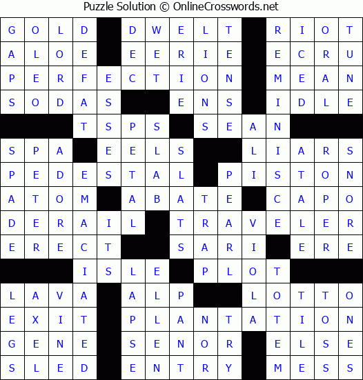 Solution for Crossword Puzzle #57477