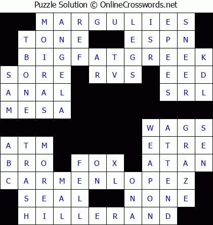 Solution for Crossword Puzzle #5748