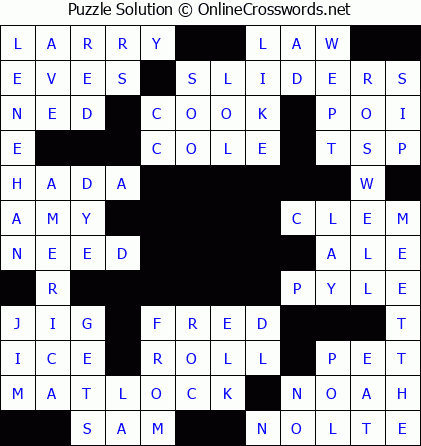 Solution for Crossword Puzzle #5749