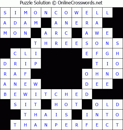 Solution for Crossword Puzzle #5756