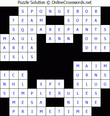 Solution for Crossword Puzzle #5760