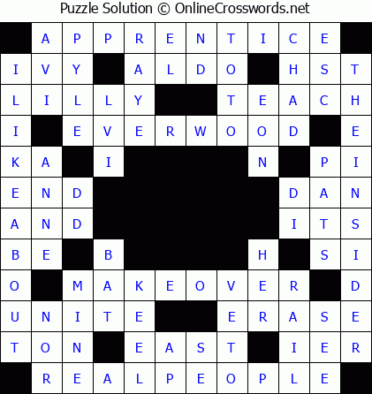 Solution for Crossword Puzzle #5761