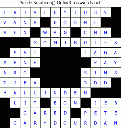 Solution for Crossword Puzzle #5768