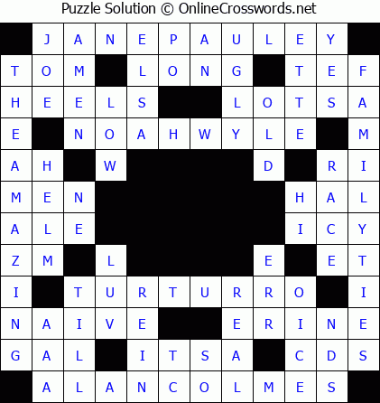 Solution for Crossword Puzzle #5769