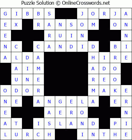 Solution for Crossword Puzzle #5770