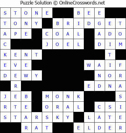 Solution for Crossword Puzzle #5771