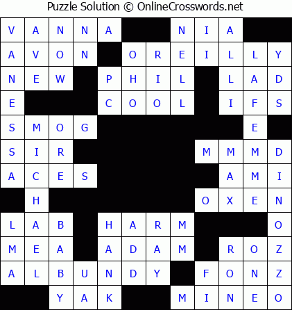 Solution for Crossword Puzzle #5773