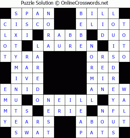 Solution for Crossword Puzzle #5776