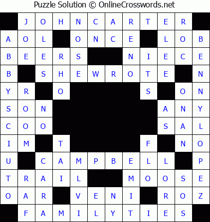 Solution for Crossword Puzzle #5778