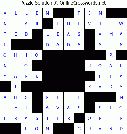 Solution for Crossword Puzzle #5779