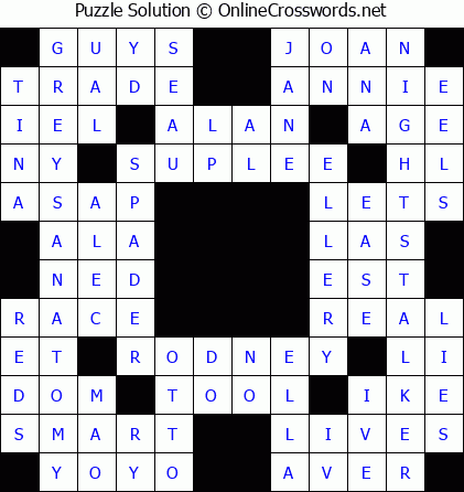 Solution for Crossword Puzzle #5788