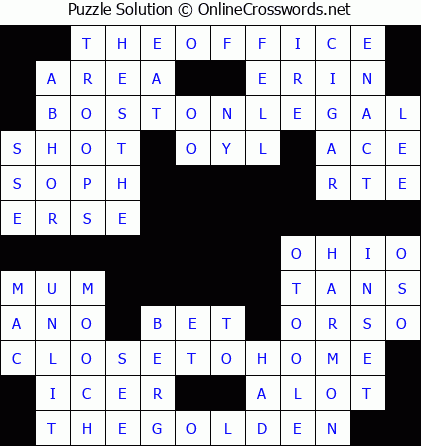 Solution for Crossword Puzzle #5789