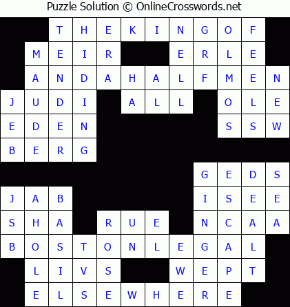 Solution for Crossword Puzzle #5793