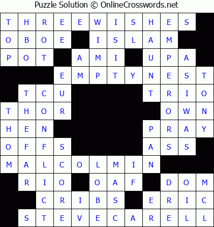 Solution for Crossword Puzzle #5795