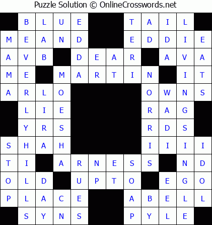 Solution for Crossword Puzzle #5800