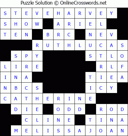 Solution for Crossword Puzzle #5801