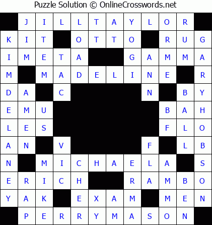 Solution for Crossword Puzzle #5802