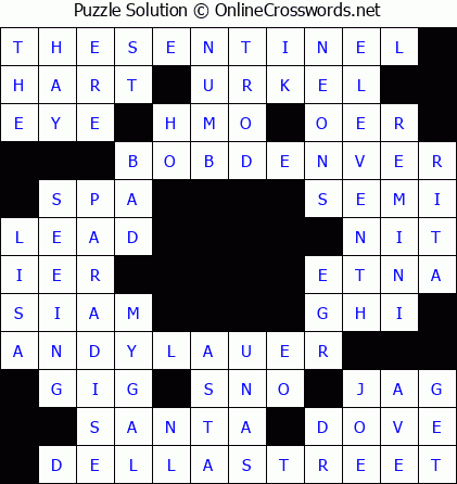 Solution for Crossword Puzzle #5803