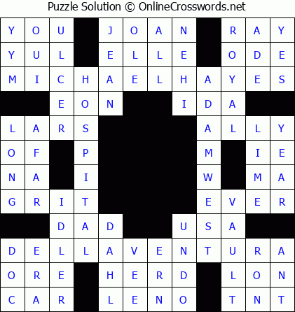 Solution for Crossword Puzzle #5806