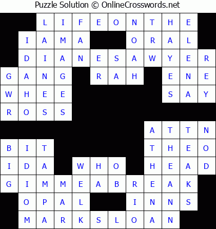 Solution for Crossword Puzzle #5811