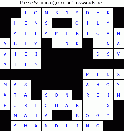 Solution for Crossword Puzzle #5816