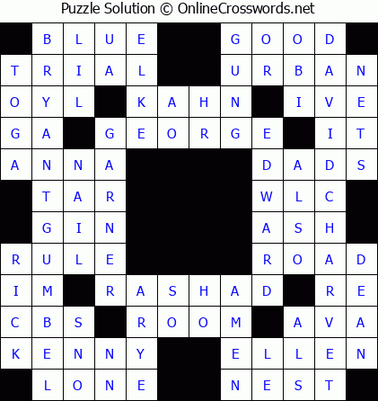 Solution for Crossword Puzzle #5817