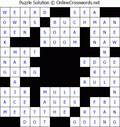Solution for Crossword Puzzle #5820