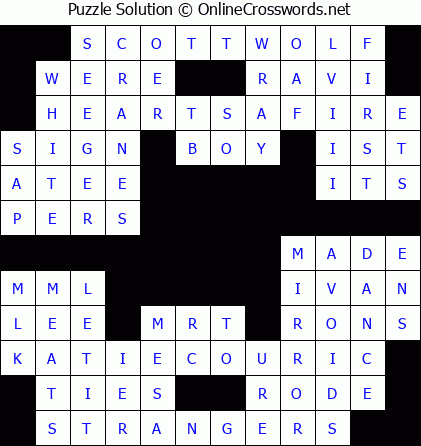 Solution for Crossword Puzzle #5823