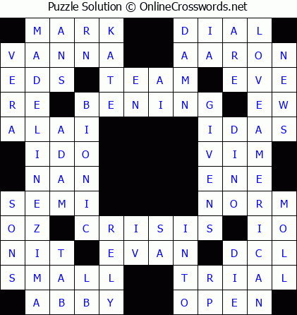 Solution for Crossword Puzzle #5828