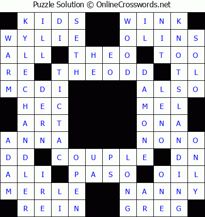 Solution for Crossword Puzzle #5833