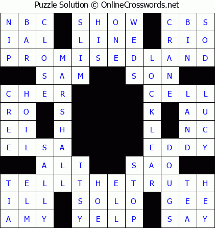 Solution for Crossword Puzzle #5834