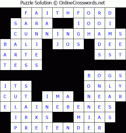 Solution for Crossword Puzzle #5835