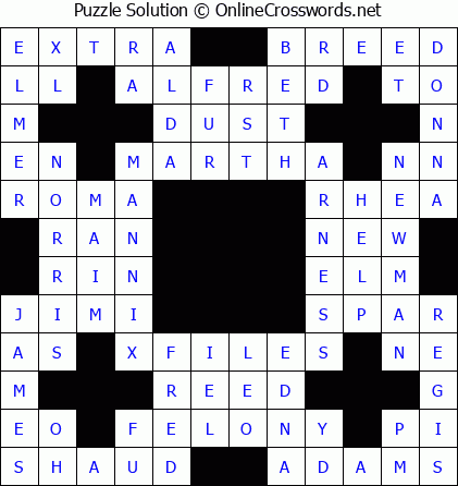 Solution for Crossword Puzzle #5836