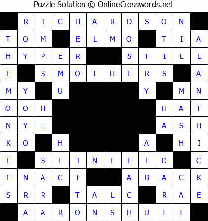 Solution for Crossword Puzzle #5837