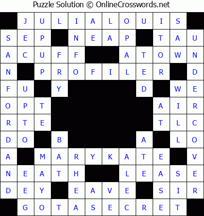 Solution for Crossword Puzzle #5841