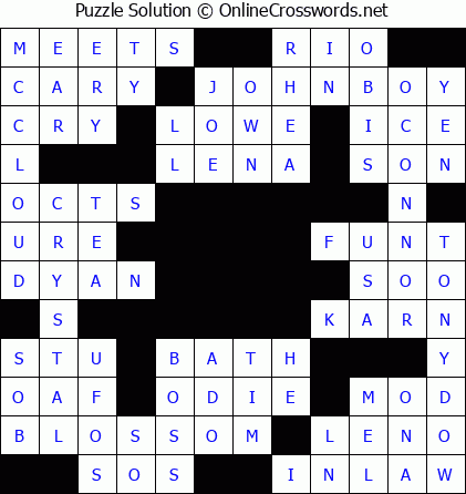 Solution for Crossword Puzzle #5844