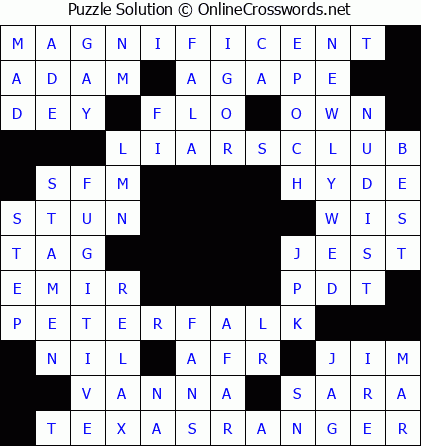 Solution for Crossword Puzzle #5845