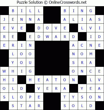Solution for Crossword Puzzle #5848