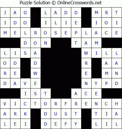 Solution for Crossword Puzzle #5849