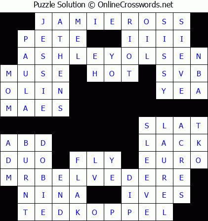 Solution for Crossword Puzzle #5850