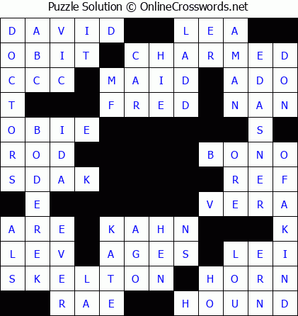 Solution for Crossword Puzzle #5852