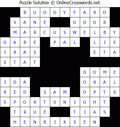 Solution for Crossword Puzzle #5853