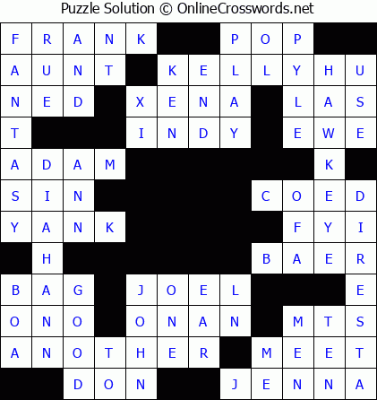 Solution for Crossword Puzzle #5855