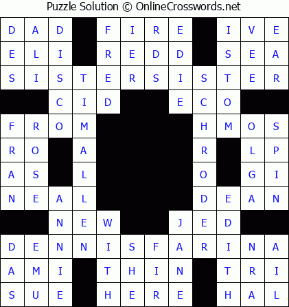 Solution for Crossword Puzzle #5861