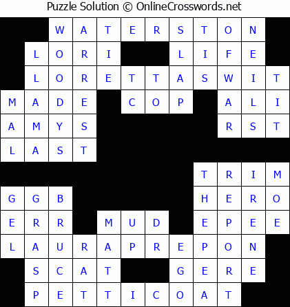 Solution for Crossword Puzzle #5862