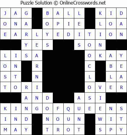 Solution for Crossword Puzzle #5863