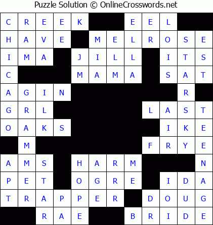 Solution for Crossword Puzzle #5864