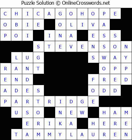 Solution for Crossword Puzzle #5865