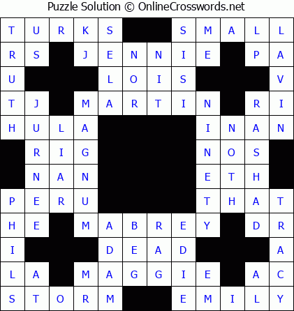 Solution for Crossword Puzzle #5868