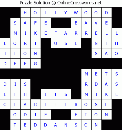 Solution for Crossword Puzzle #5870
